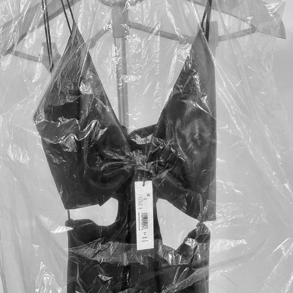 NWT ALICE+OLIVIA HAVANA VEGAN LEATHER MAXI DRESS SIZE 8 - Picture 4 of 6